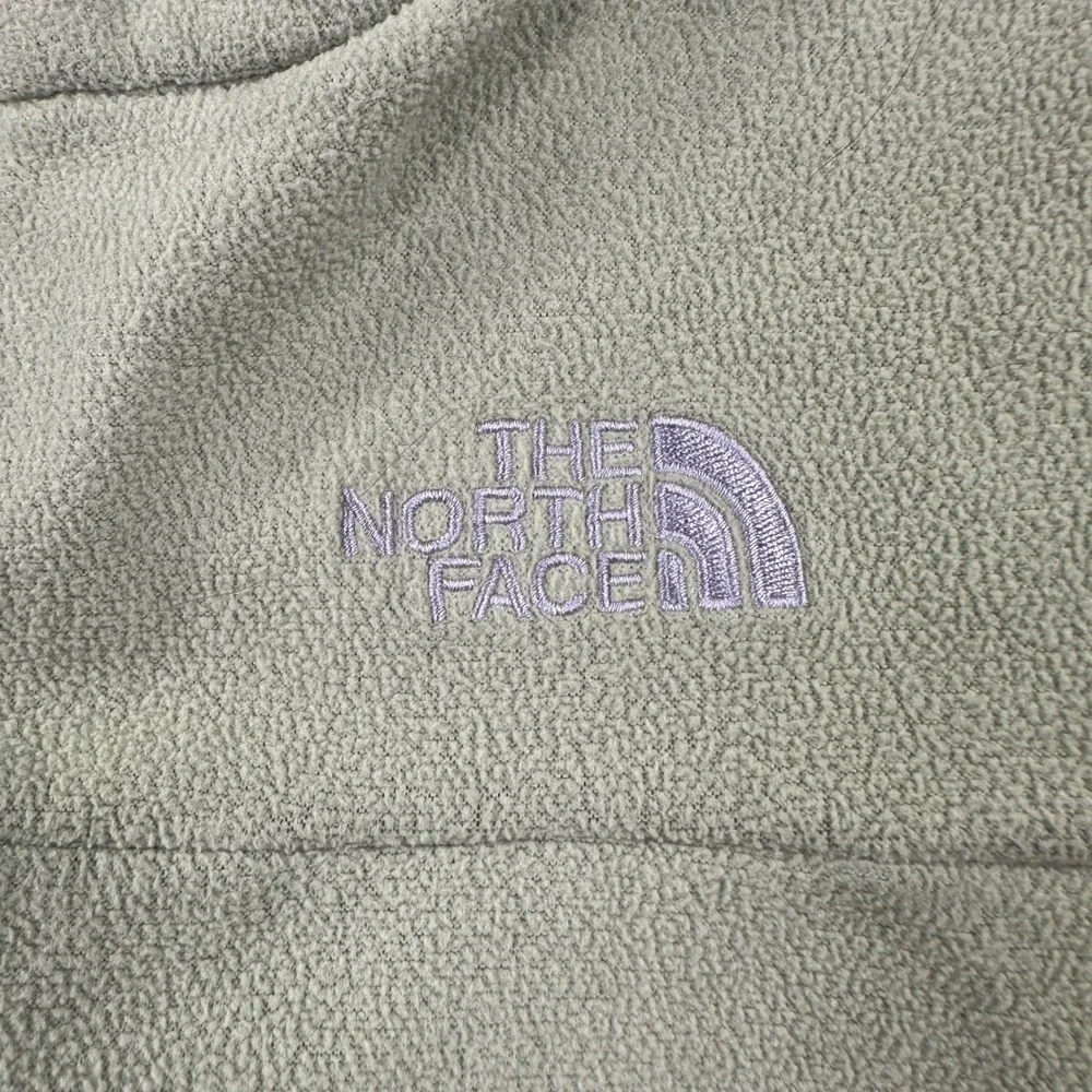 The North Face Fleece Jacket Size Medium Green Full Zip Mock Neck Women's